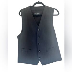 Pronto Uomo Men's Black Pinstripe Vest XL